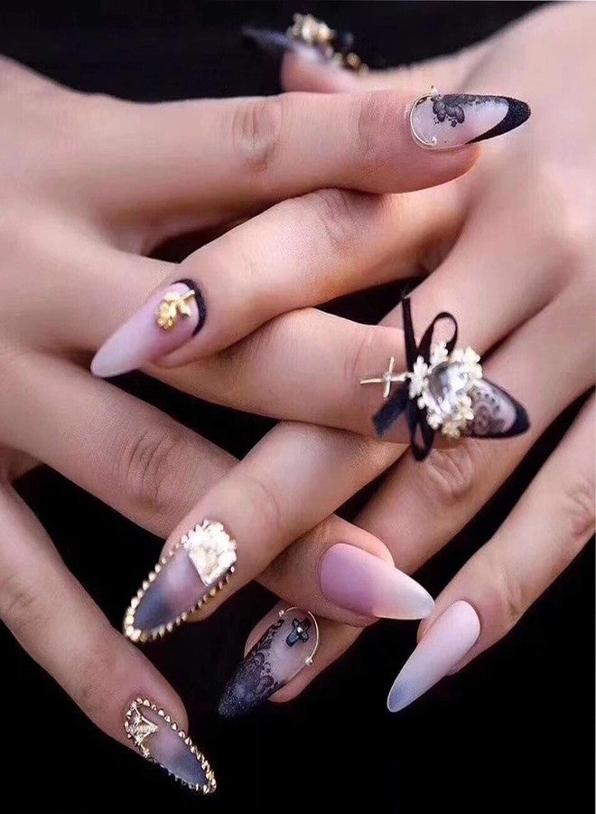 BSBTBZ Holographic Nail Foil Transfer Stickers Black White Lace Laser Foils Nail Art Supplies Starry Paper Designs for Acrylic Decorations Women Fingernails Toenails DIY Manicure Wraps Nail Decor（10 Rolls） - Image 2